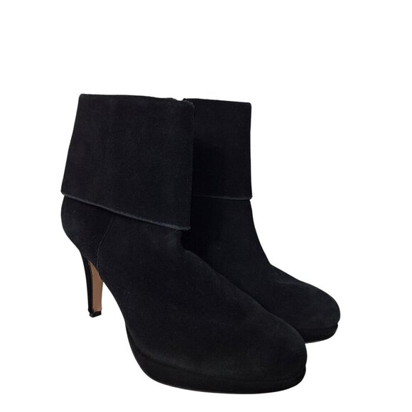 Adrienne Vittadini Black Suede Ankle Boots Size 9.5M - Picture 1 of 8